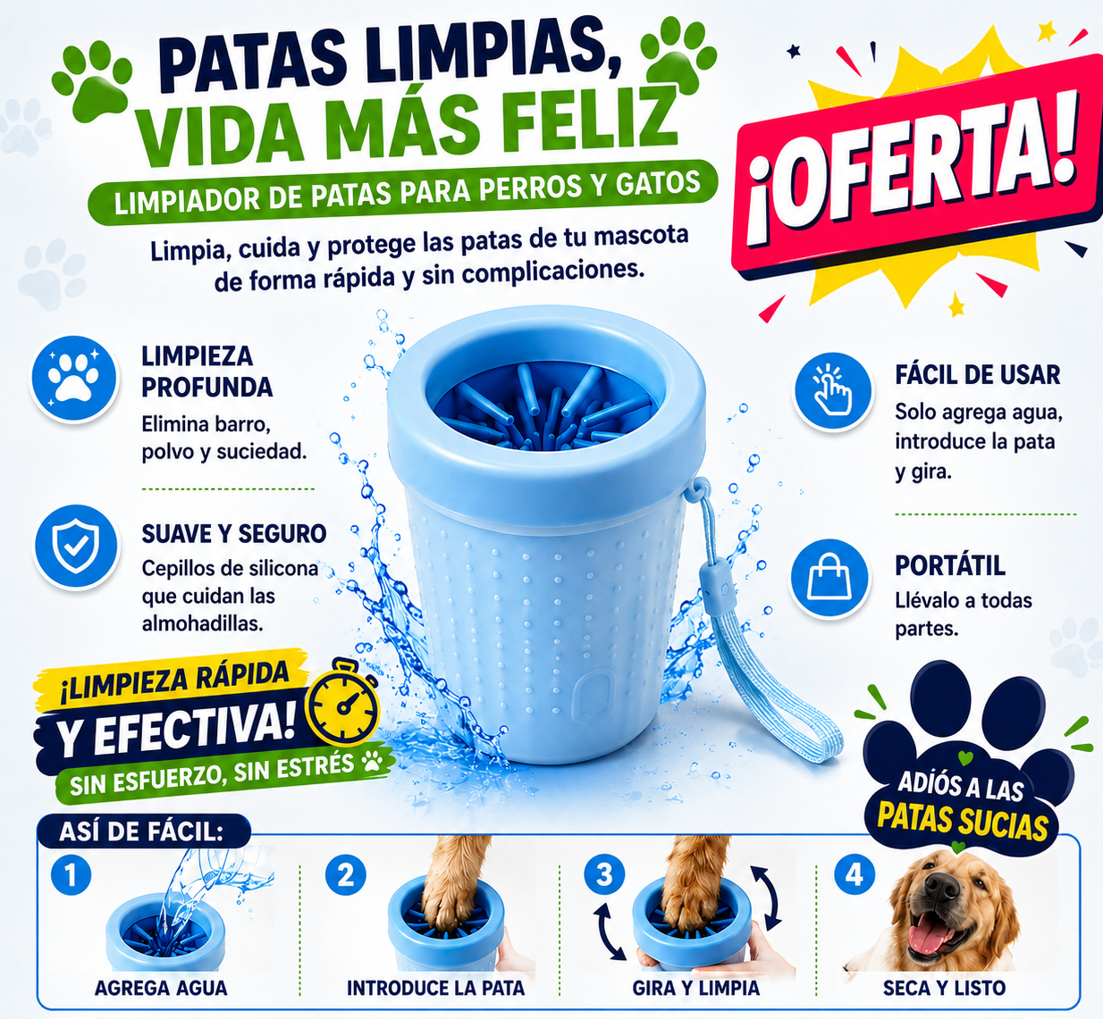 Limpiador de Patas para Mascotas 🐾