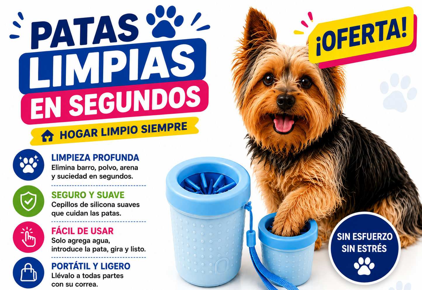 Limpiador de Patas para Mascotas 🐾
